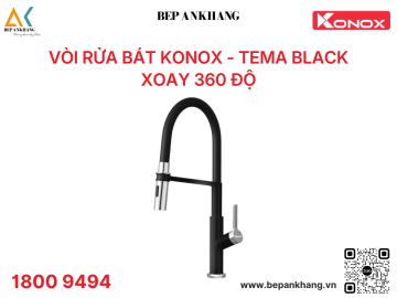  Vòi rửa bát Konox - Tema Black Xoay 360 độ